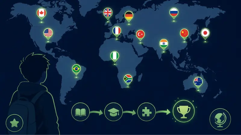 World map showing flag recognition improvement through playing Flagle geography game