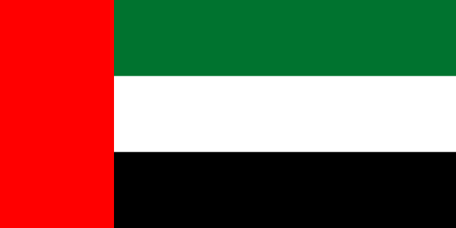 Flag of UAE — red white black green horizontal stripes
