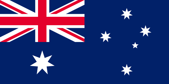 Flag of Australia — blue representing the ocean surrounding the continent