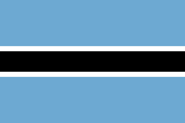 Flag of Botswana — light blue field with black and white horizontal stripe