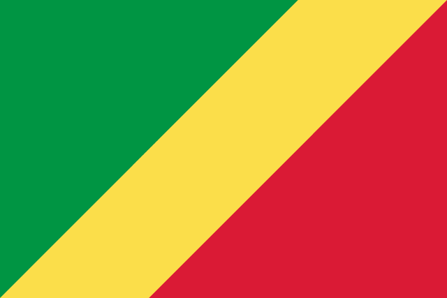 Flag of Republic of Congo — green yellow red diagonal tricolor