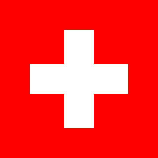 Flag of Switzerland — red square with white cross