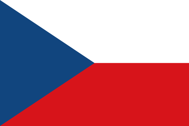 Flag of Czech Republic — white red horizontal bicolor with blue triangle at hoist