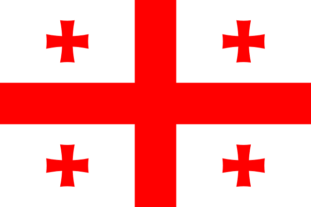 Flag of Georgia — white field with large red cross and four smaller red crosses in each quadrant