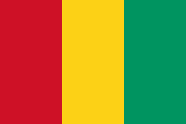 Flag of Guinea — red yellow green vertical tricolor