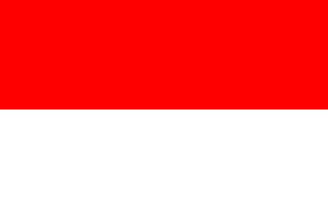 Flag of Indonesia — red and white horizontal bicolor