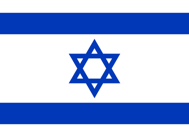 Flag of Israel — white field with blue Star of David and stripes