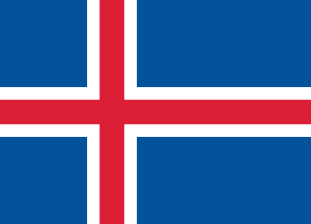 Flag of Iceland — blue field with red and white Nordic cross