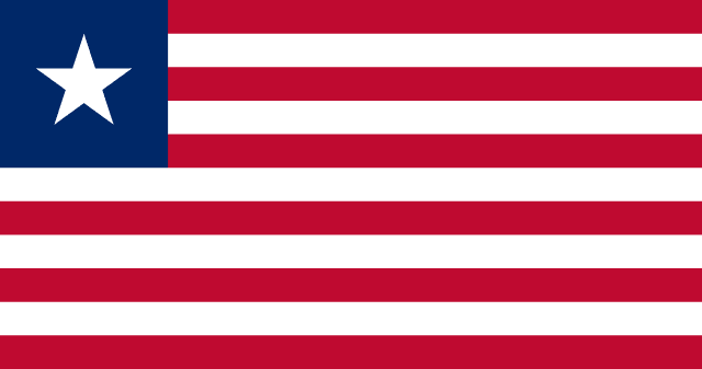Flag of Liberia — red and white stripes with blue canton and white star