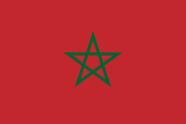 Flag of Morocco — red field with green five-pointed star