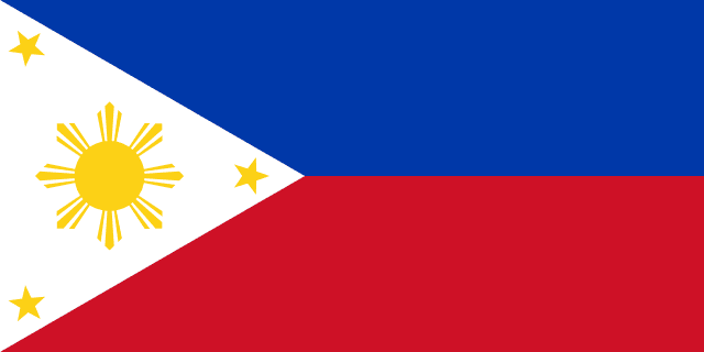 Flag of Philippines — blue red with white triangle and sun