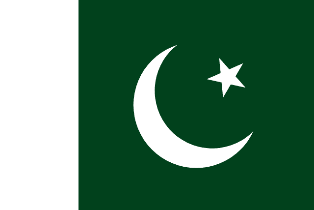 Flag of Pakistan — green field with white crescent and star