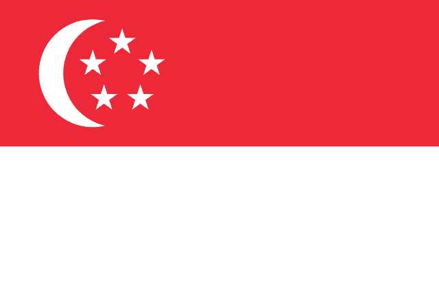Flag of Singapore — red white with crescent and five stars