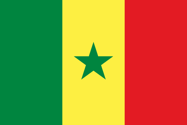 Flag of Senegal — green yellow red vertical tricolor with green star