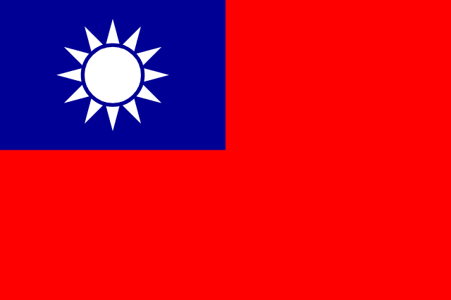 Flag of Taiwan — red field with blue canton and white sun