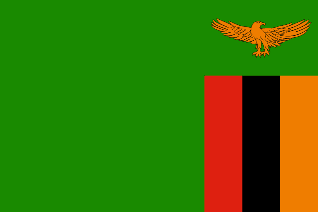Flag of Zambia — green field with orange eagle in lower right corner
